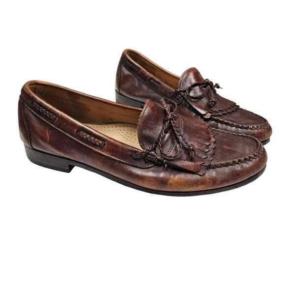 Allen Edmonds Mens Woodstock Leather Tassel Slip On Loafers Made USA 11.5 D‎ - Picture 1 of 14